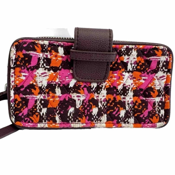 Vera Bradley RFID Smartphone Wristlet Wallet Signature Cotton Houndstooth Tweed - Picture 1 of 12